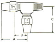 271A Male Run Tee, Tube to MPT to Tube Fittings