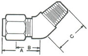 96945A Elbow, 45º Tube to MPT Fittings