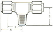 972A Male Branch Tee, Tube to Tube to MPT Fittings