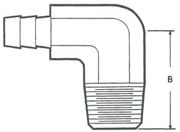 HE1 Elbow, 90º Hose to MPT Fittings