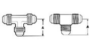 T2 Tee, Tube All Ends 44 Series SAE 45º Flare Fittings